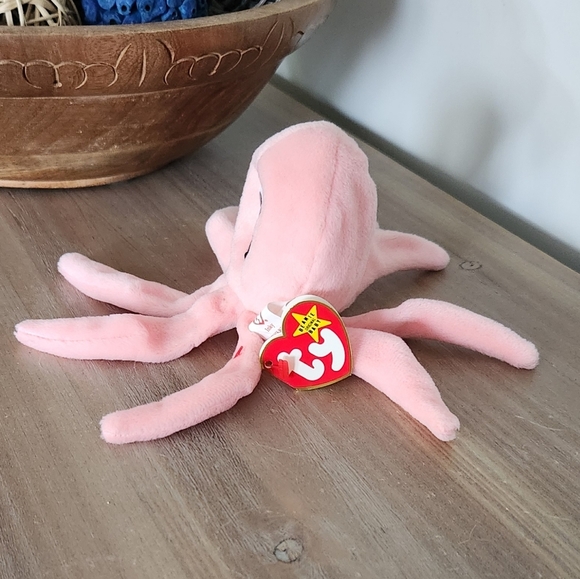 🐙 Ty Beanie Baby “Inky” the Pink Octopus – 1993 Original Collectible Plush - Picture 4 of 16